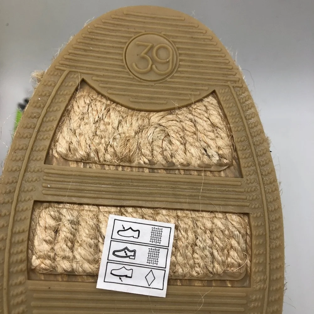 DIEGO Khaki, Pink Stripe Flat Slip On Espadrilles- UK 39/US?? *See Size Chart*